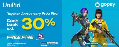 August – Rayakan Anniversary Free Fire Bareng Gopay Cashback hingga 30%